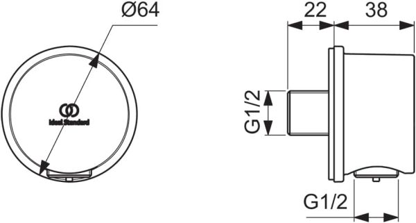 ⁦IRAIN WALL ELBOW CYL1/2 BC808XG⁩ - الصورة ⁦3⁩