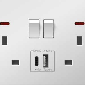 فيش مزدوج 13 امبير USB +مفتاح 7*14 NASCO بيانو 6662