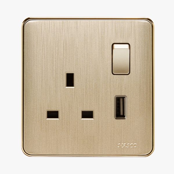 ⁦فيش مفرد مع مفتاح NASCO ومدخل USB رويال 5563⁩ - الصورة ⁦2⁩