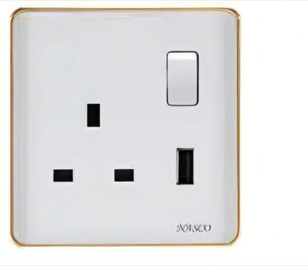 ⁦فيش مفرد مع مفتاح NASCO ومدخل USB رويال 5563⁩ - الصورة ⁦3⁩