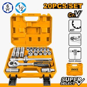 INGCOطقم مقابس 20 قطعة مقاس 1/2” – HKTS12201