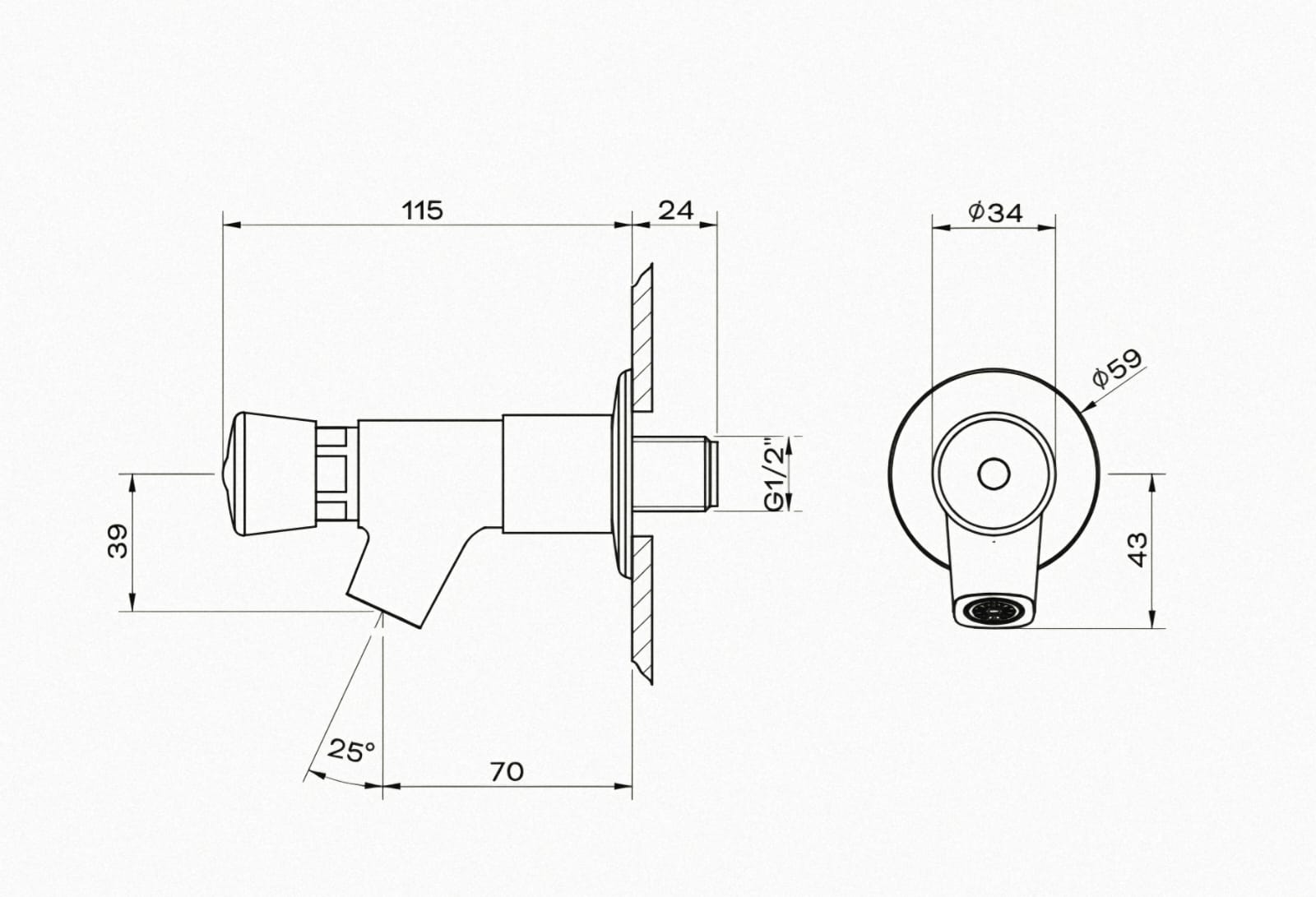 بزبوز جدار ضغط أوتوماتيك شلوز إيطالي 9003P - Image 2