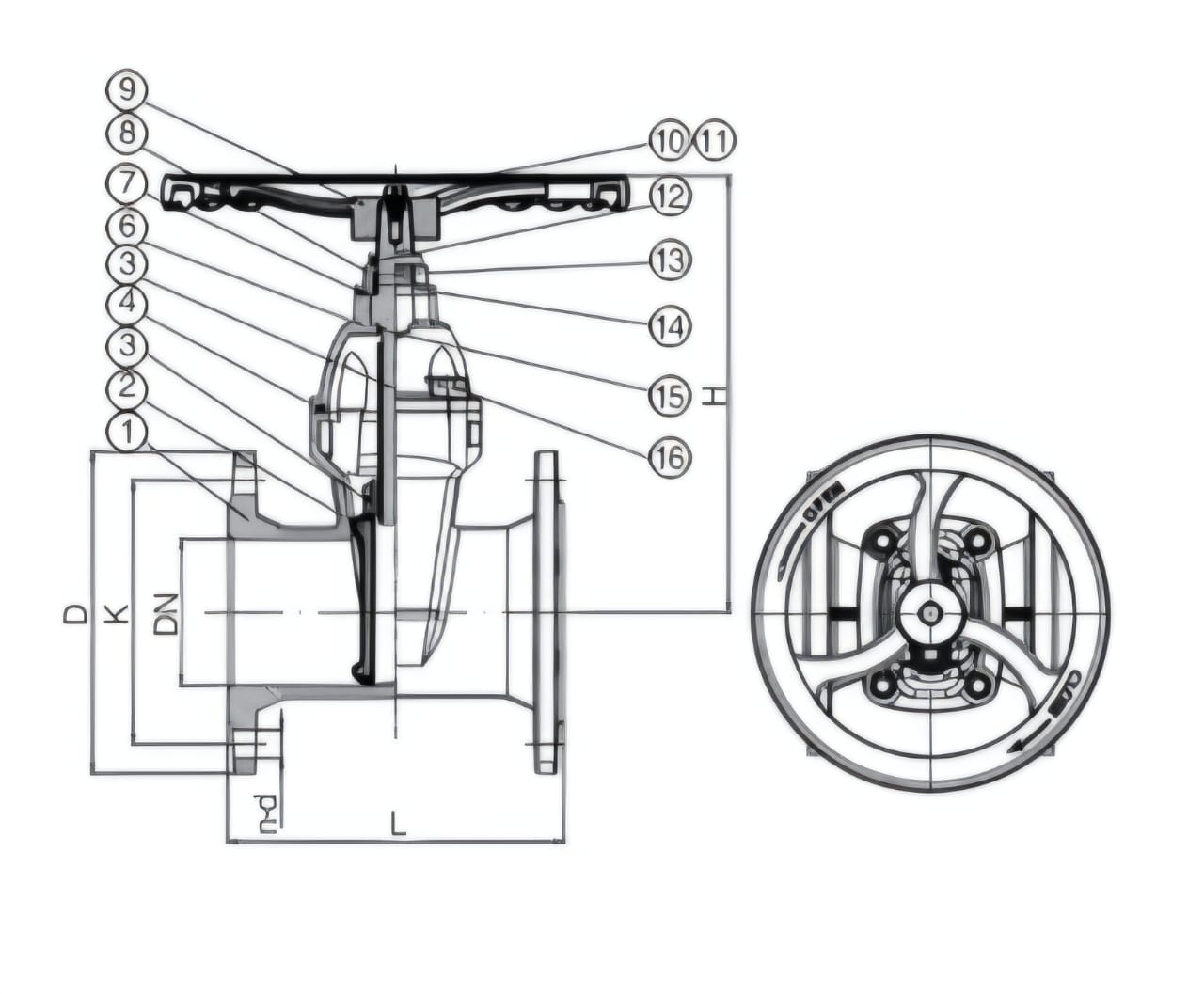 محبس سكين بفلنجة E3243 واتس - الصورة 2