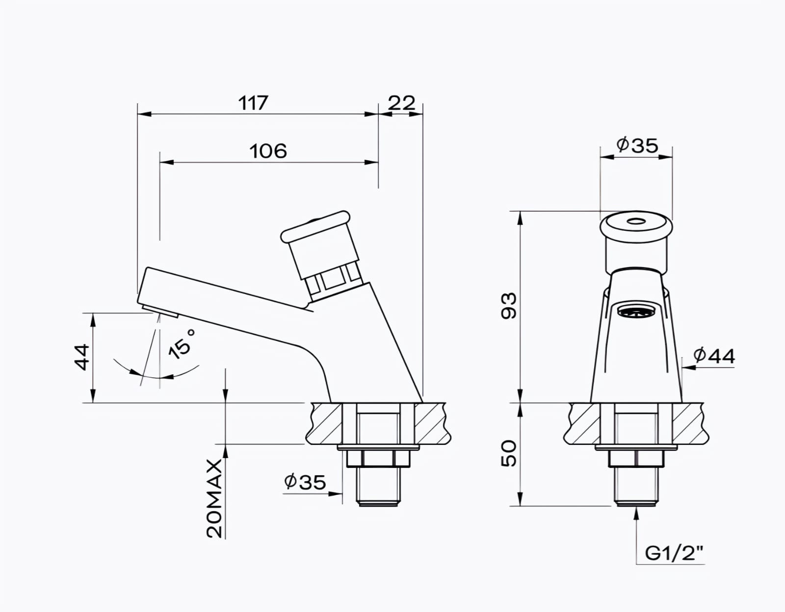 بزبوز ضغط مغسلة واقف أوتوماتيك شلوزر إيطالي 9000 - Image 2