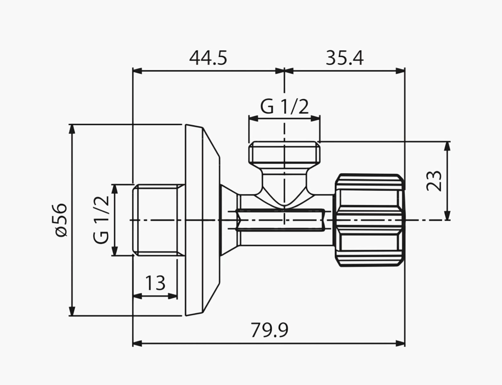 محبس زاوية 1/2شلوزر إيطالي 001C428681 - الصورة 2